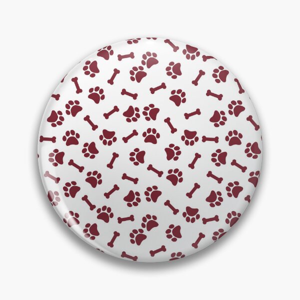 Item preview, White And Red Dog Paw And Bone Pattern designed and sold by pattern-archive.