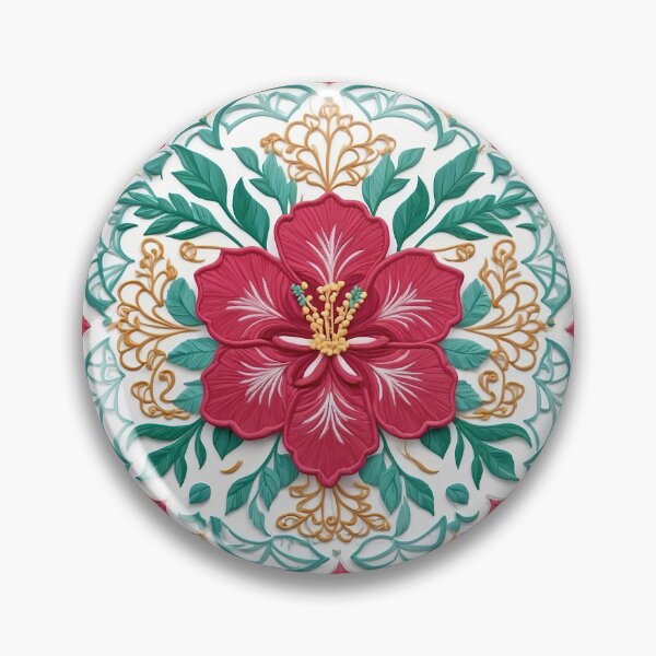 Item preview, Hibiscus Folk Embroidery Mandala Clipart Collection 9 designed and sold by PlayPlearnZone.