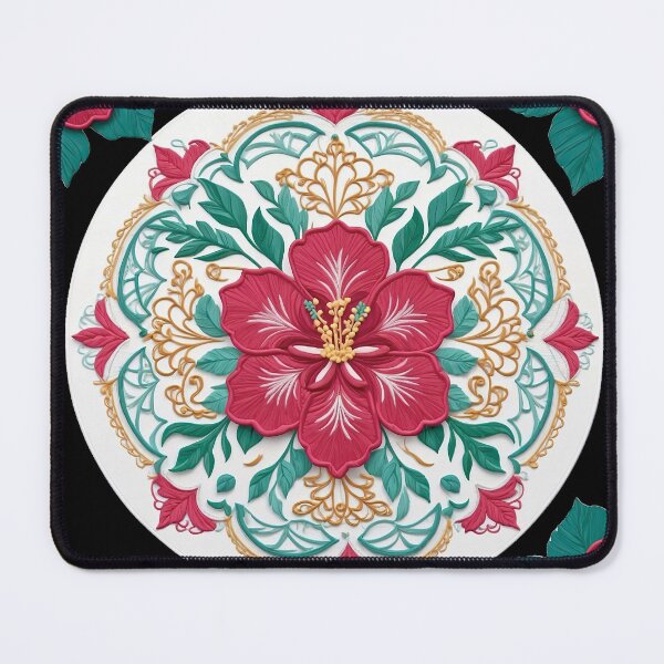 Item preview, Hibiscus Folk Embroidery Mandala Clipart Collection 9 designed and sold by PlayPlearnZone.