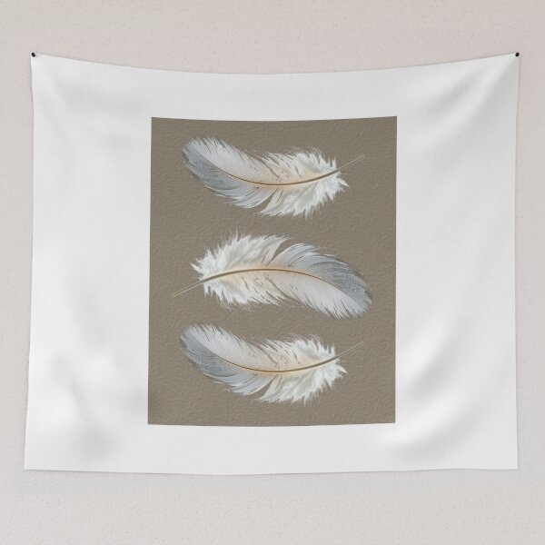 Artikelvorschau, Boho White Feathers on Dark Taupe | Elegant Feather Design | Neutral Bohemian Home Decor | Minimalist Nature Art | Modern Rustic Style entworfen und verkauft von PureHopeStudio.