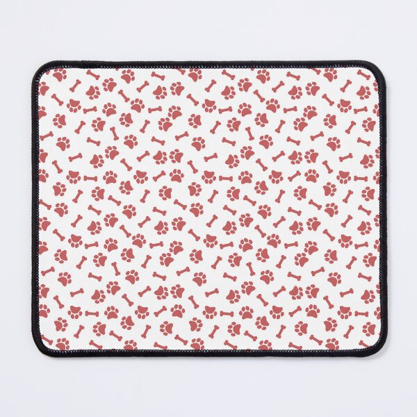 Item preview, White And Pastel Red Dog Paw And Bone Pattern designed and sold by pattern-archive.