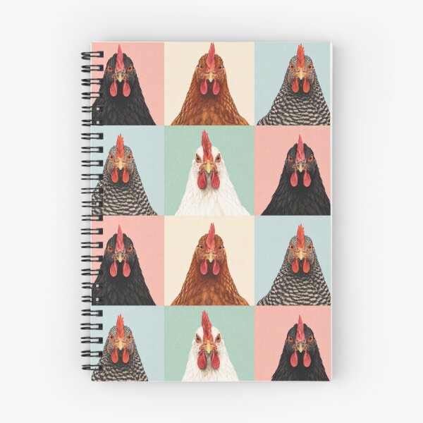 Item preview, Colorful Chicken Portrait Grid | Vintage Hen Illustration designed and sold by pixiedustpaint.