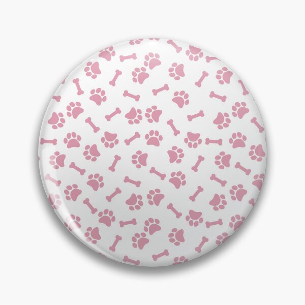Item preview, White And Rose Dog Paw And Bone Pattern designed and sold by pattern-archive.