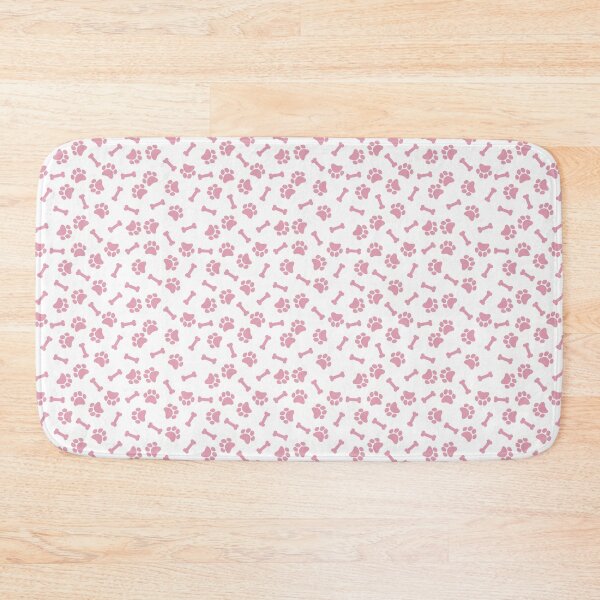 Item preview, White And Rose Dog Paw And Bone Pattern designed and sold by pattern-archive.