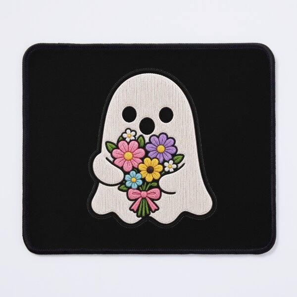 Item preview, Cute Ghost Flower Kawaii Embroidery Patch Design designed and sold by ColorSplash123.