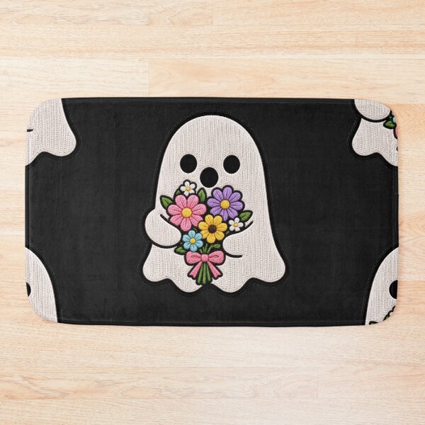 Item preview, Cute Ghost Flower Kawaii Embroidery Patch Design designed and sold by ColorSplash123.
