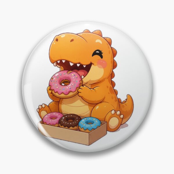 Item preview, Cute Donut Lover Dinosaur Sticker designed and sold by DailyDoodlesBySumbul.