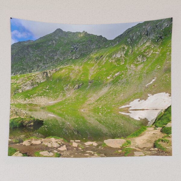Item preview, Balea Lake Mountain Slope – Romania Alpine Print designed and sold by MSMPrintDesign.