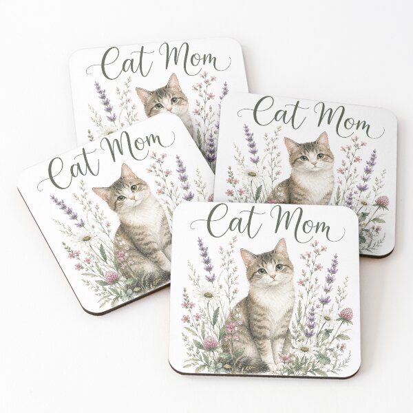 Item preview, Cat Mom Floral — Botanical Cat Lover Gift for Her designed and sold by DreamelleStudio.