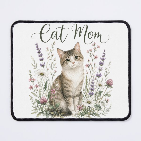 Item preview, Cat Mom Floral — Botanical Cat Lover Gift for Her designed and sold by DreamelleStudio.