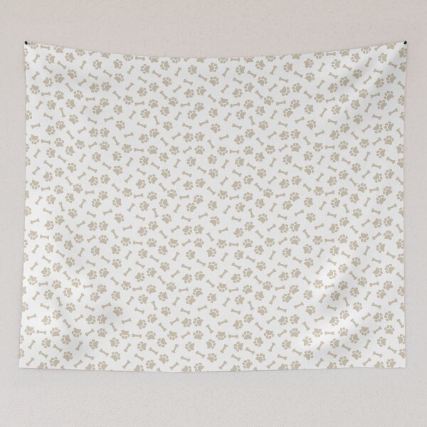 Item preview, White And Sand Dog Paw And Bone Pattern designed and sold by pattern-archive.