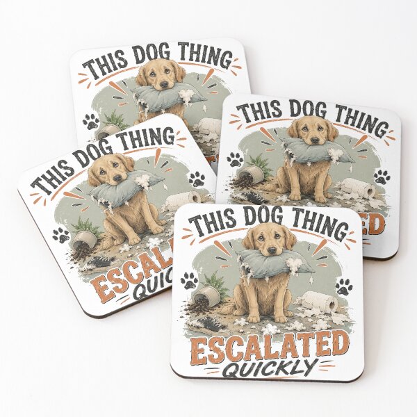 Item preview, This Dog Thing Escalated Quickly Funny Dog Design – Cute Naughty Puppy Meme Sticker designed and sold by Artimax-Studio.