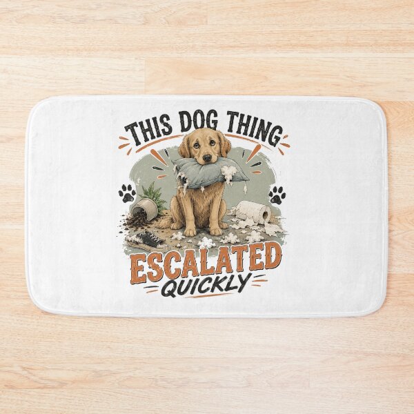 Item preview, This Dog Thing Escalated Quickly Funny Dog Design – Cute Naughty Puppy Meme Sticker designed and sold by Artimax-Studio.