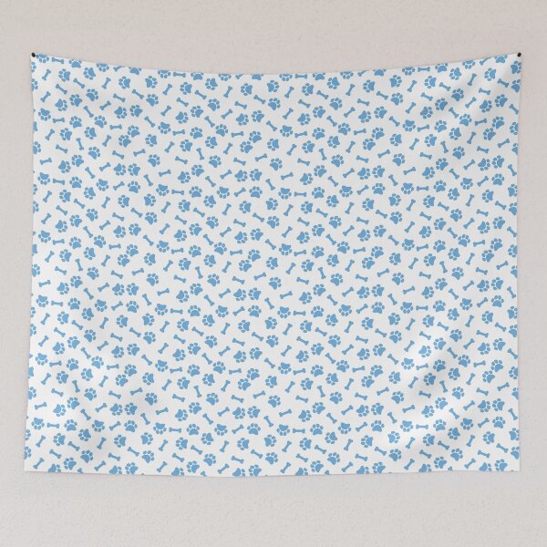 Item preview, White And Sky Blue Dog Paw And Bone Pattern designed and sold by pattern-archive.