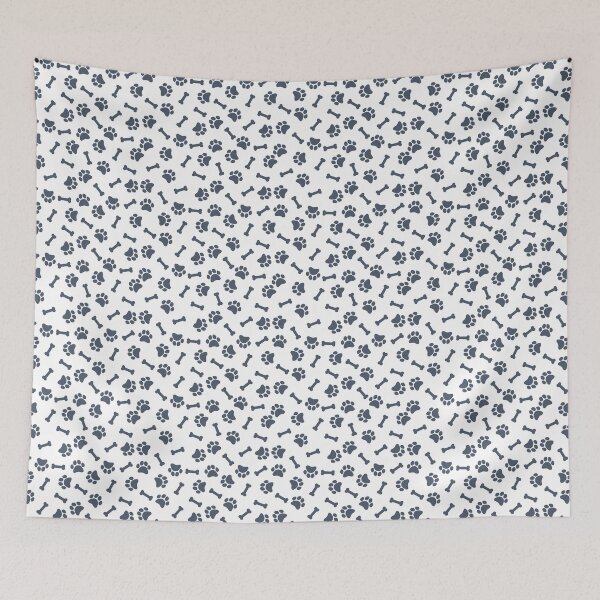 Item preview, White And Slate Dog Paw And Bone Pattern designed and sold by pattern-archive.