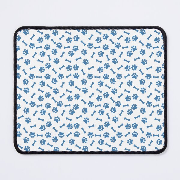 Item preview, White And Steel Blue Dog Paw And Bone Pattern designed and sold by pattern-archive.