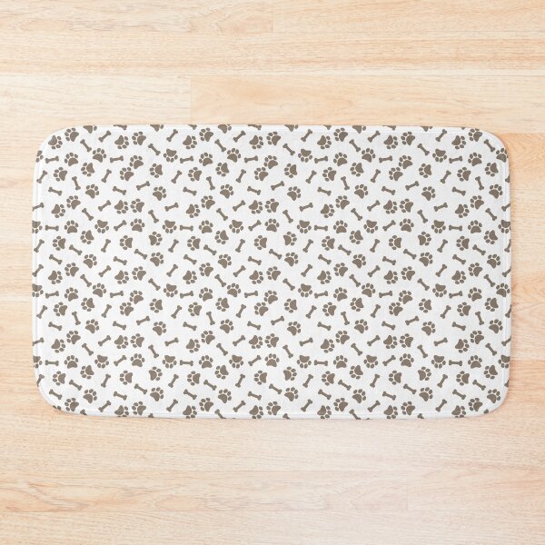 Item preview, White And Taupe Dog Paw And Bone Pattern designed and sold by pattern-archive.