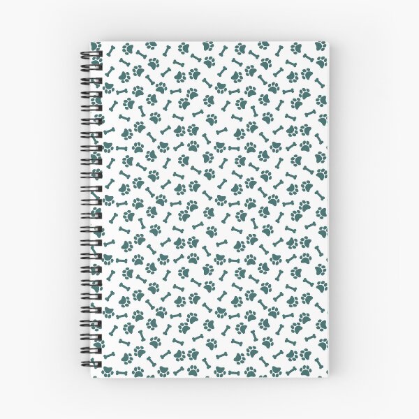 Item preview, White And Teal Dog Paw And Bone Pattern designed and sold by pattern-archive.