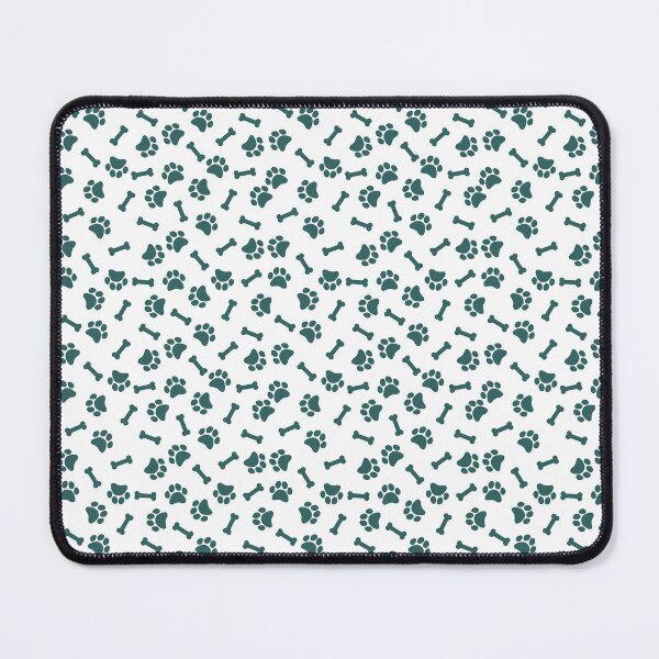 Item preview, White And Teal Dog Paw And Bone Pattern designed and sold by pattern-archive.