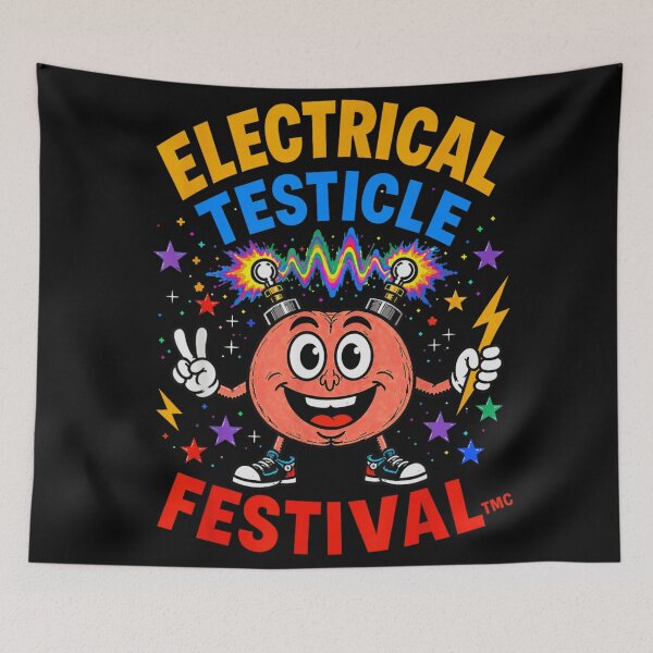 Item preview, Electrical Testicle Festival Funny Psychedelic Rainbow Electro Brain Trippy Design designed and sold by RuperDelois.