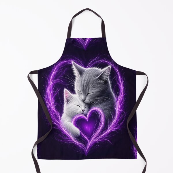 Item preview, Purple Heart Cat Love | Glowing Fantasy Cat Graphic designed and sold by ArtoryNest.
