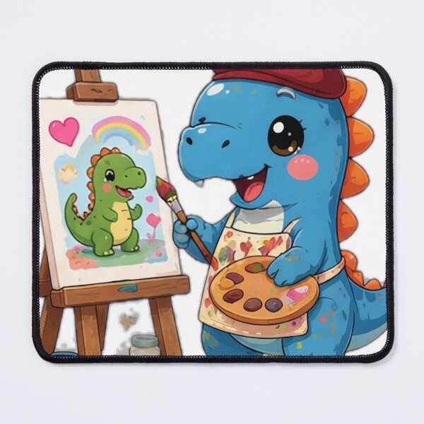 Item preview, Cute Baby Dinosaur Artist Painting designed and sold by DailyDoodlesBySumbul.