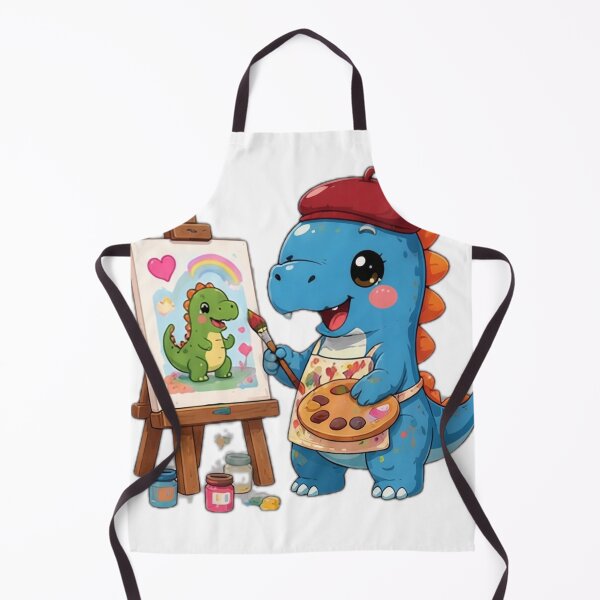 Item preview, Cute Baby Dinosaur Artist Painting designed and sold by DailyDoodlesBySumbul.