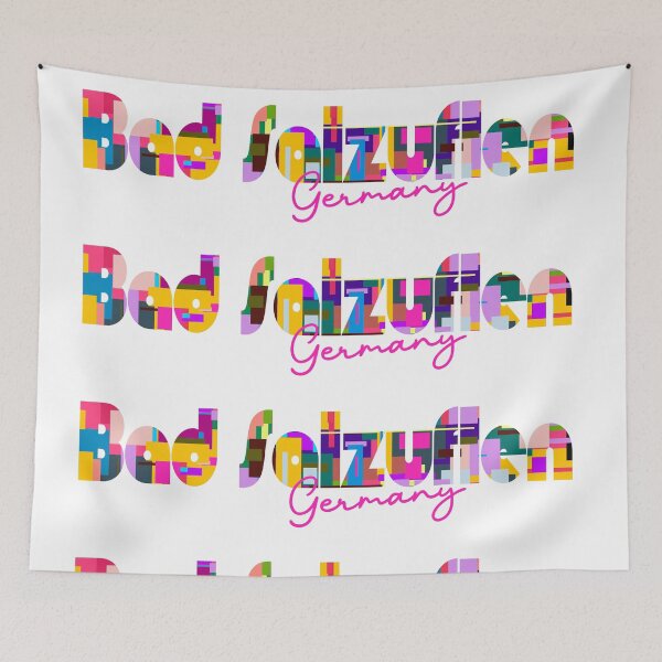 Item preview, Bad Salzuflen, Germany, Vibrant Abstract City Typography Art designed and sold by Wanderful-roads.