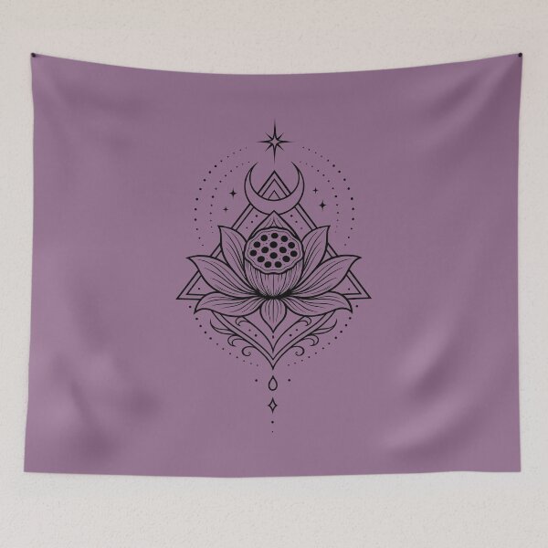 Item preview, Lotus Sacred Geometry Moon Spiritual Symbol designed and sold by Christine Krahl.