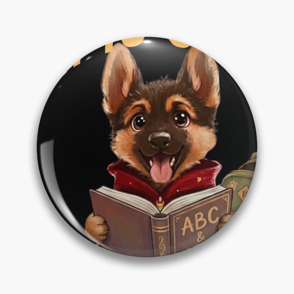 Item preview, Cute German Shepherd Back to School Puppy Reading Book designed and sold by SilentFlower.