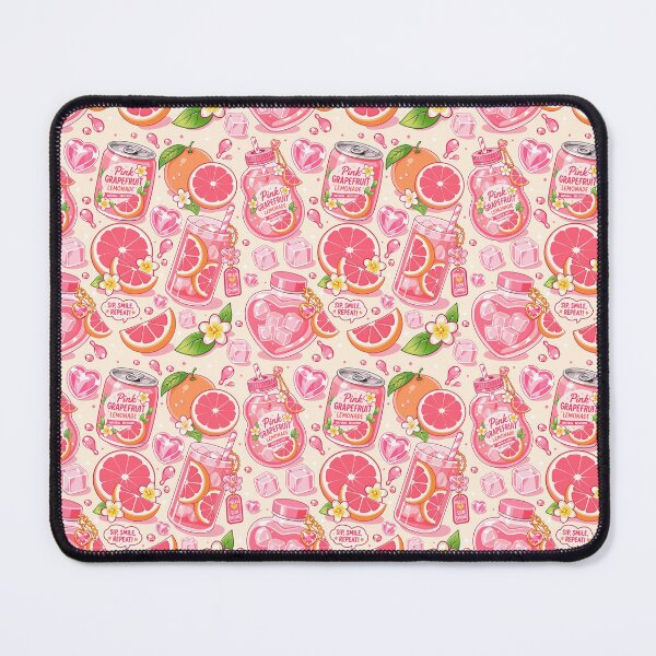 Item preview, Kawaii Pink Grapefruit Drink Seamless  designed and sold by KJackArtwork.