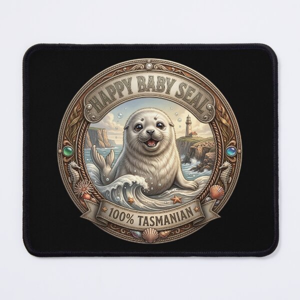 Item preview, Happy Baby Seal Vintage Coastal. designed and sold by HorrorInkStudio.