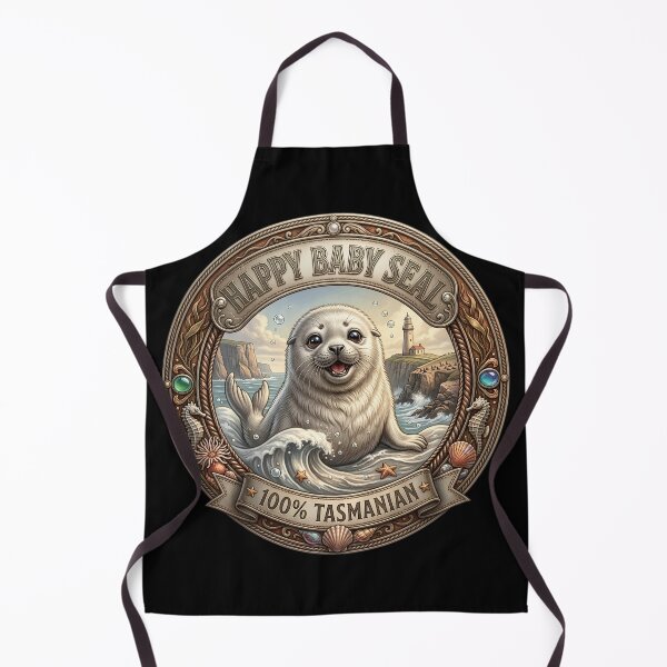 Item preview, Happy Baby Seal Vintage Coastal. designed and sold by HorrorInkStudio.