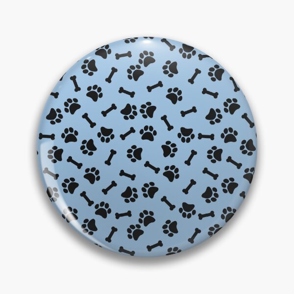 Item preview, Baby Blue And Black Dog Paw And Bone Pattern designed and sold by pattern-archive.