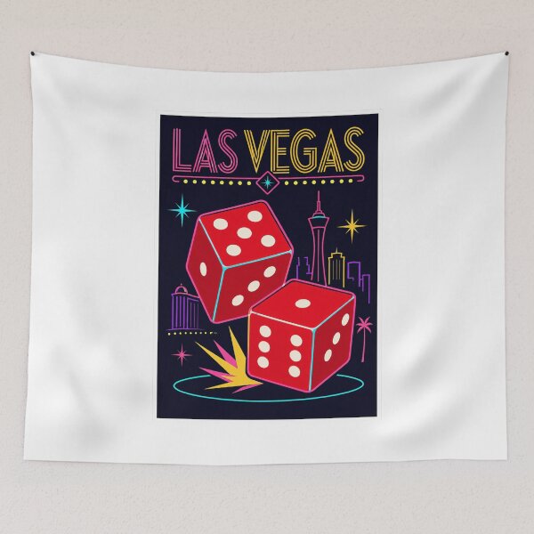 Item preview, Vintage Las Vegas Red Dice Travel Poster designed and sold by Beyond Destinations.