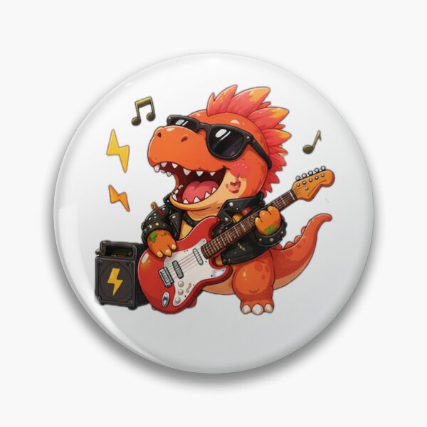 Item preview, Cute Rock Star Dinosaur Guitar designed and sold by DailyDoodlesBySumbul.