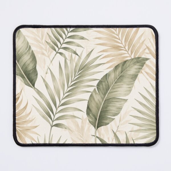 Item preview, Modern Palm Leaf Pattern in Soft Green & Natural Beige designed and sold by PureHopeStudio.