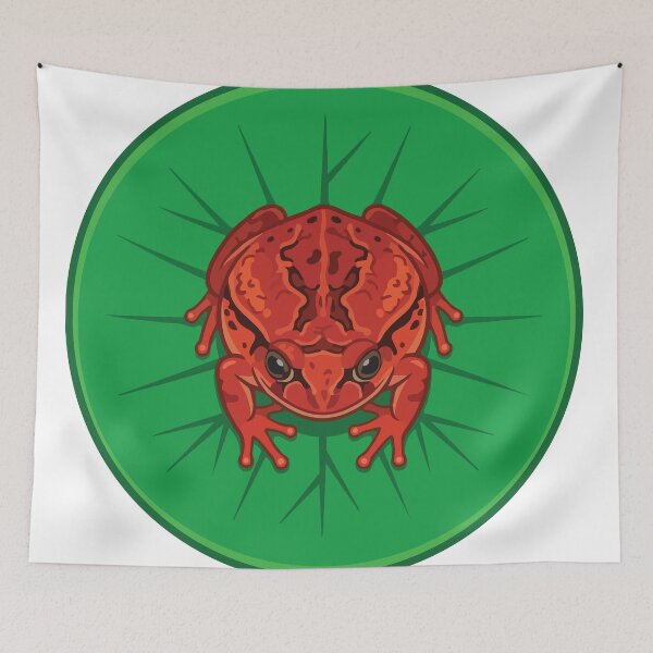 Item preview, Tomato Frog Round Lily Pad Goblincore Art designed and sold by ArcApparel2020.