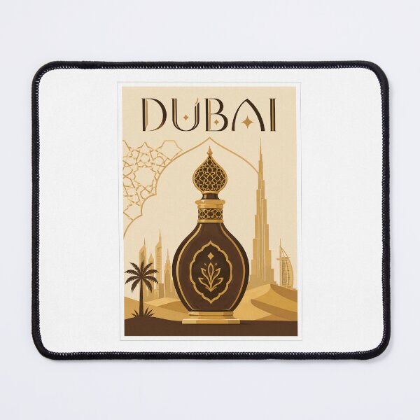 Item preview, Vintage Dubai UAE Oud Perfume Travel Poster designed and sold by Beyond Destinations.