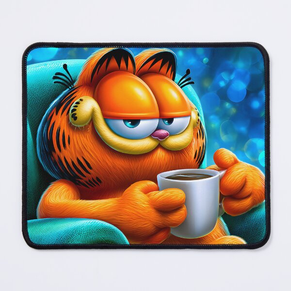 Item preview, Garfield Enjoying Coffee on a Cozy Couch designed and sold by Artessie.