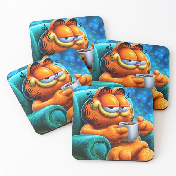 Item preview, Garfield Enjoying Coffee on a Cozy Couch designed and sold by Artessie.