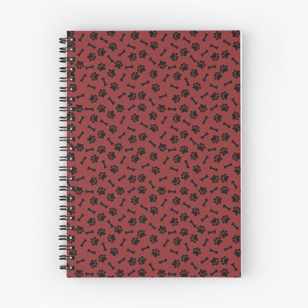 Item preview, Brick Red And Black Dog Paw And Bone Pattern designed and sold by pattern-archive.