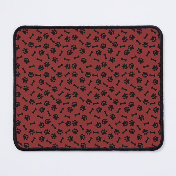 Item preview, Brick Red And Black Dog Paw And Bone Pattern designed and sold by pattern-archive.