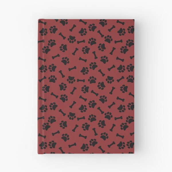 Item preview, Brick Red And Black Dog Paw And Bone Pattern designed and sold by pattern-archive.