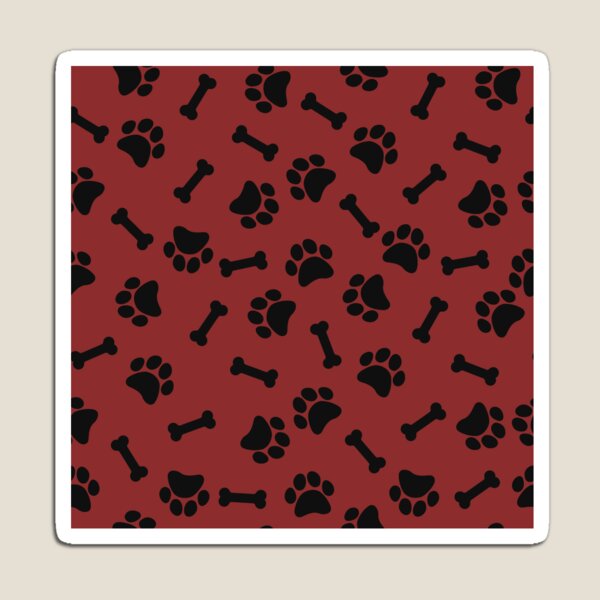 Item preview, Brick Red And Black Dog Paw And Bone Pattern designed and sold by pattern-archive.