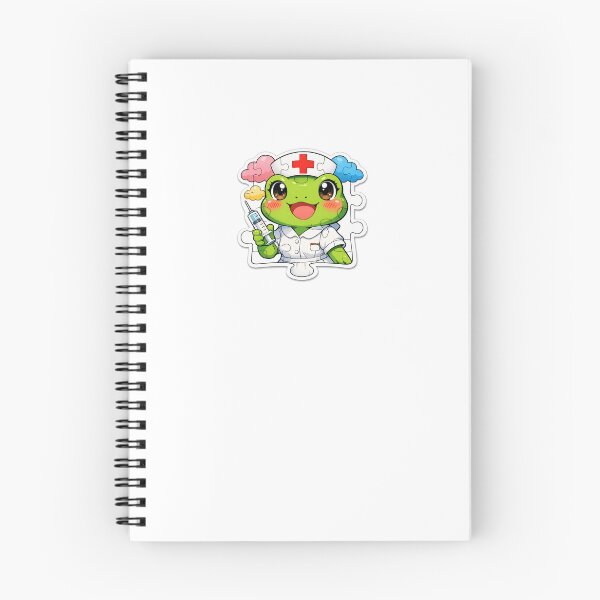 Item preview, Kawaii Frog Nurse Puzzle Sticker – Cute Manga Medical Design designed and sold by ARTERAMIX.