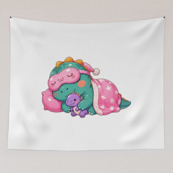 Aperçu de l'œuvre Cute Sleeping Baby Dinosaur créée et vendue par DailyDoodlesBySumbul.