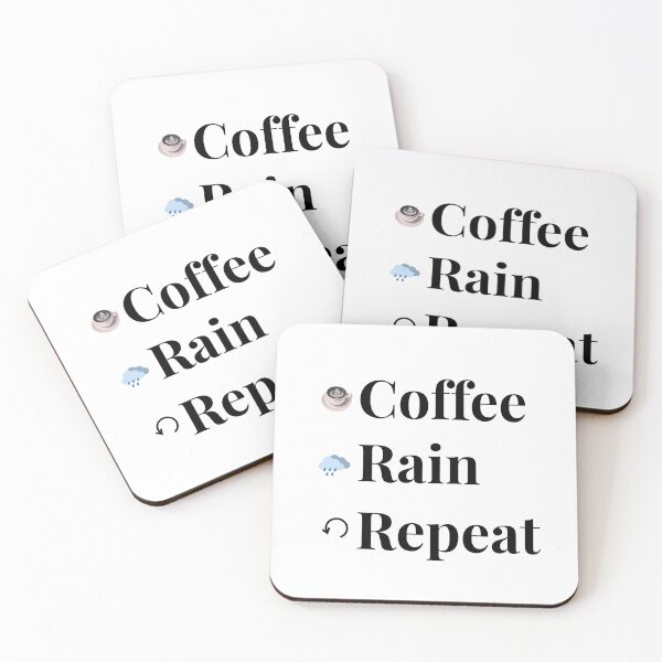 Item preview, Coffee Rain Repeat – Cozy Rain Lover Typography Design designed and sold by Marathidesigns.