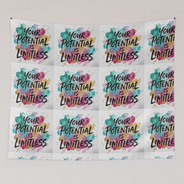 Item preview, Your Potential Is Limitless - Colorful Watercolor Motivation designed and sold by HayaasBoutique.