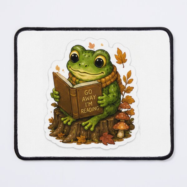 Item preview, Go Away I'm Reading Frog Sticker designed and sold by AtlasPixel.